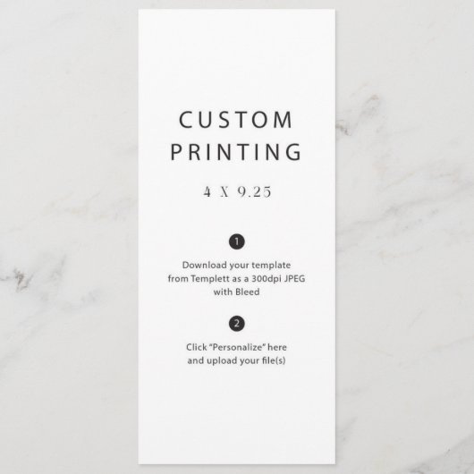 Modèle de menu Mariage personnalisé (Dos)