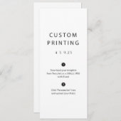 Modèle de menu Mariage personnalisé (Devant / Derrière)