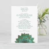 Modèle de menu Mariage Succulent vert (Debout devant)