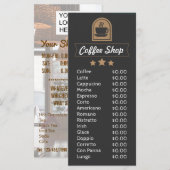 Modèle de menu personnalisable de salon de thé ave (Devant / Derrière)