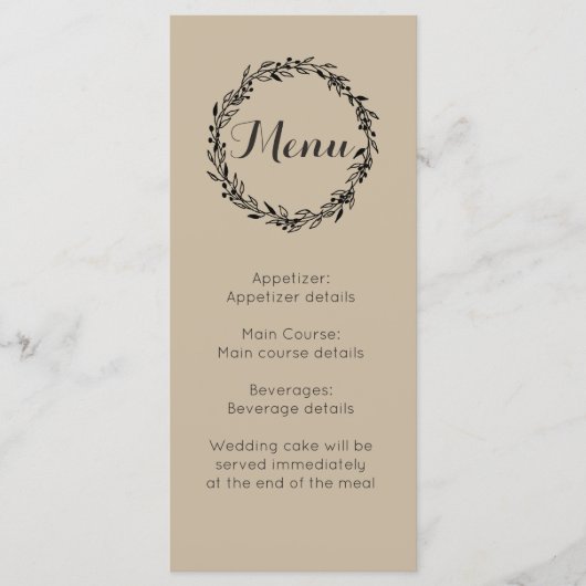 modèle de menu personnalisé pour la réception de m (Devant)