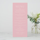 Modèle de menu rose élégant (Debout devant)