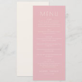 Modèle de menu rose élégant (Devant / Derrière)