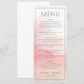 Modèle de menu rose élégant (Devant / Derrière)