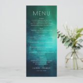 Modèle de menu sarcelle élégant (Debout devant)