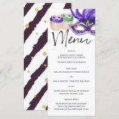 Modèle de menu sur le thème de Mardi Gras (Devant / Derrière)
