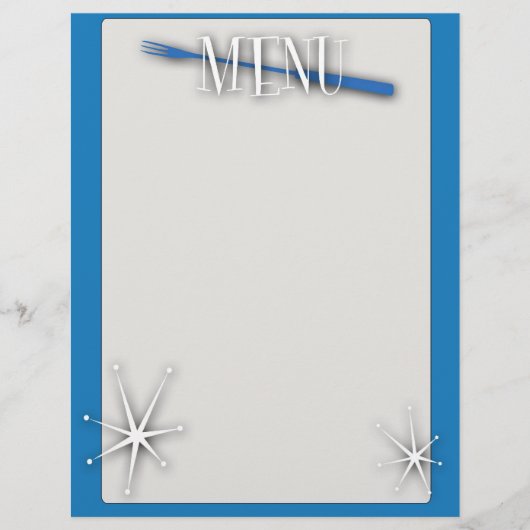 Modèle de menu vierge de style rétro (Devant)