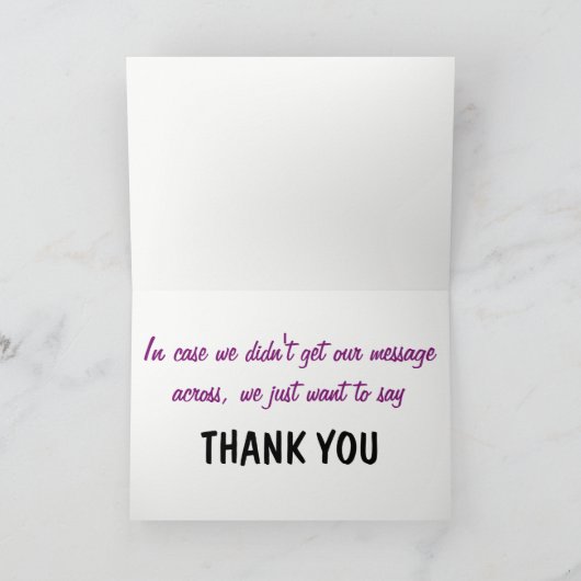 Modèle de Merci multilingue violet et orange (Intérieur)