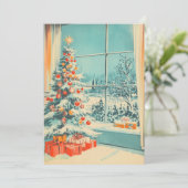 Modèle de message pour scène de Noël avec un arbre (Debout devant)