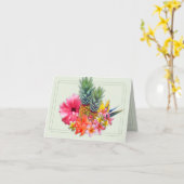 Modèle de message vierge plié de la collection haw (Fleur jaune)