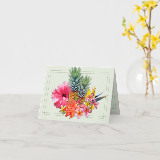 Modèle de message vierge plié de la collection haw (Fleur jaune)