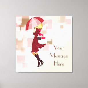 Modèle de mode parapluie toile enveloppée