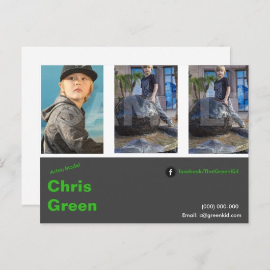 Modèle de modèle de carte postale Acteur de modèle (Devant / Derrière)