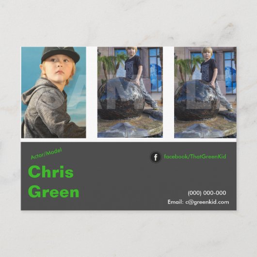 Modèle de modèle de carte postale Acteur de modèle (Devant)