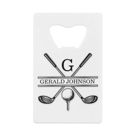 Modèle de monogramme de conception de golf Carte d (Devant)