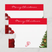 Modèle de monogramme de texte Joyeux Noël manuscri (Devant / Derrière)