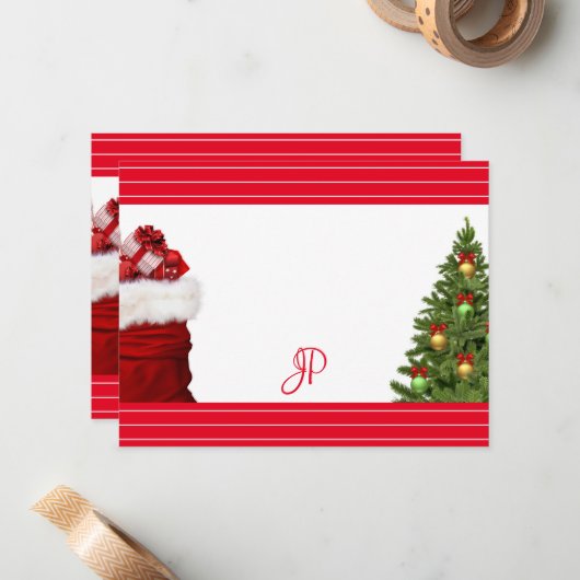 Modèle de monogramme d'écriture manuscrite de Noël (Devant/Arrière en situation)