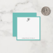 Modèle de monogramme manuscrit couleur Turquoise c (Devant/Arrière en situation)