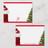 Modèle de monogramme manuscrit d'arbre de Noël (Devant / Derrière)