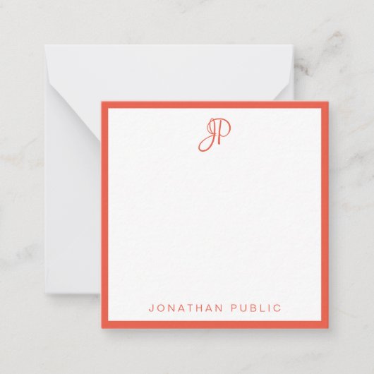 Modèle de monogramme rouge orange blanc manuscrit (Devant)