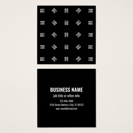 Modèle de motif de logo moderne unique | Noir (Devant & derrière)