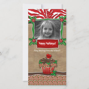 Modèle de Noël Cute Cupcake Zebra Leopard
