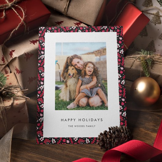 Modèle de Noël noir et rouge rustique Photo