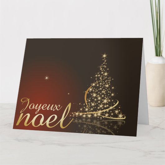 Modèle de Noël rouge avec sapin de Noël doré (Devant)