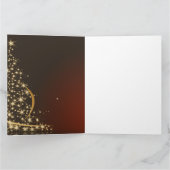 Modèle de Noël rouge avec sapin de Noël doré (Intérieur)