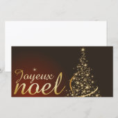 Modèle de Noël rouge avec sapin de Noël doré (Devant / Derrière)