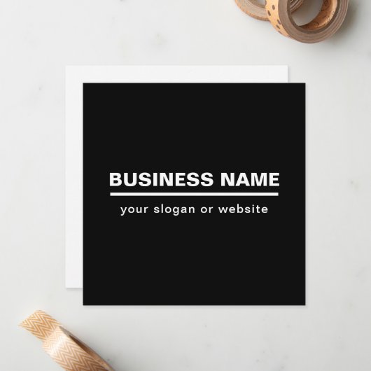 Modèle de nom commercial moderne en gras | B&W (Devant/Arrière en situation)
