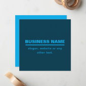 Modèle de nom commercial moderne en gras | Bleu (Devant/Arrière en situation)