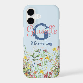 Modèle de nom de monogramme botanique floral herba