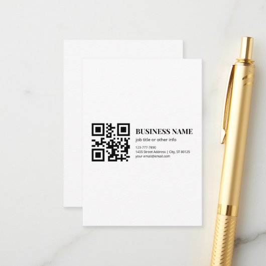 Modèle de nom d'entreprise de code QR personnalisé (Devant/Arrière en situation)