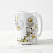 Modèle de nom d'orchidées blanches Mug Cadeau Élég (Devant droit)