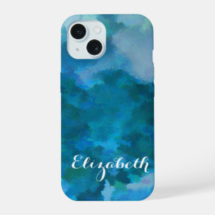 Modèle de nom personnalisé bleu vert aquarelle mod