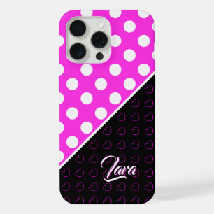 Modèle de nom personnalisé frappant noir rose blan