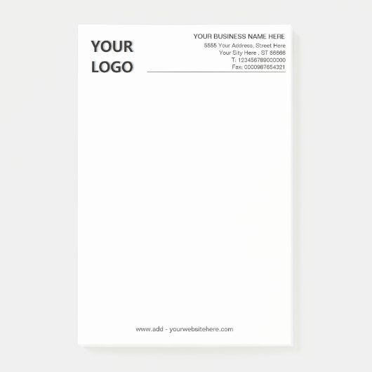 Modèle de notes post-it® pour l'entreprise (Devant)