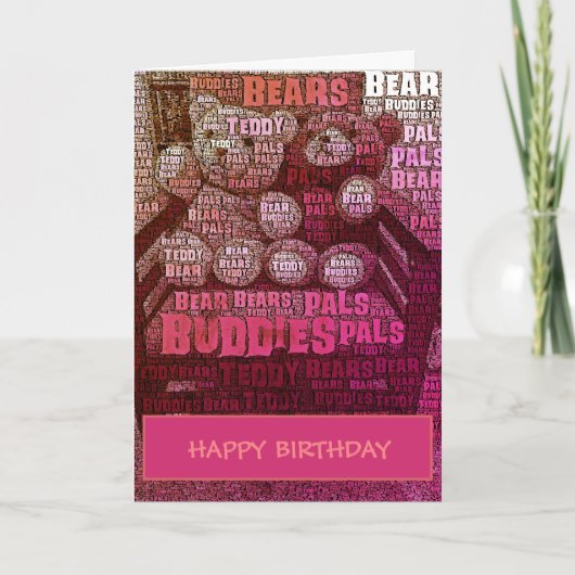 Modèle de nuage de mots de nounours rouges Ruby Re (Devant)