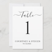 Modèle de numéro de table de mariage : Calligraphi (Devant)