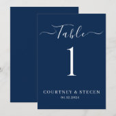 Modèle de numéro de table de mariage : Calligraphi (Devant / Derrière)