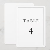 Modèle de numéro de table de mariage moderne, déco (Devant / Derrière)