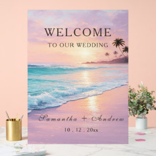 Modèle de panneau de bienvenue pour mariage sur la
