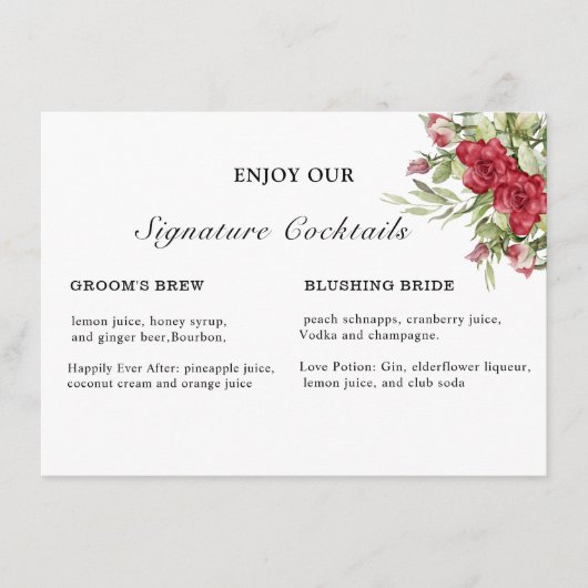 Modèle de panneau de boissons signatures (Devant)