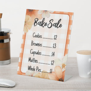 Modèle de panneau de vente de pâtisseries à carrea