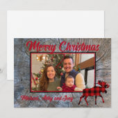 Modèle de photo à carreaux rouges de style rustiqu (Devant / Derrière)