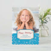 Modèle de photo avec tourbillons de vacances bleu  (Debout devant)