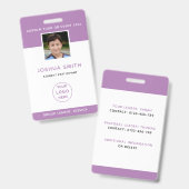 Modèle de photo de badge d'identification Voyage s (Avant & arrière)