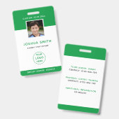 Modèle de photo de badge d'identification Voyage s (Avant & arrière)