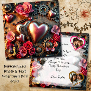 Modèle de photo de la Saint-Valentin Steampunk flo